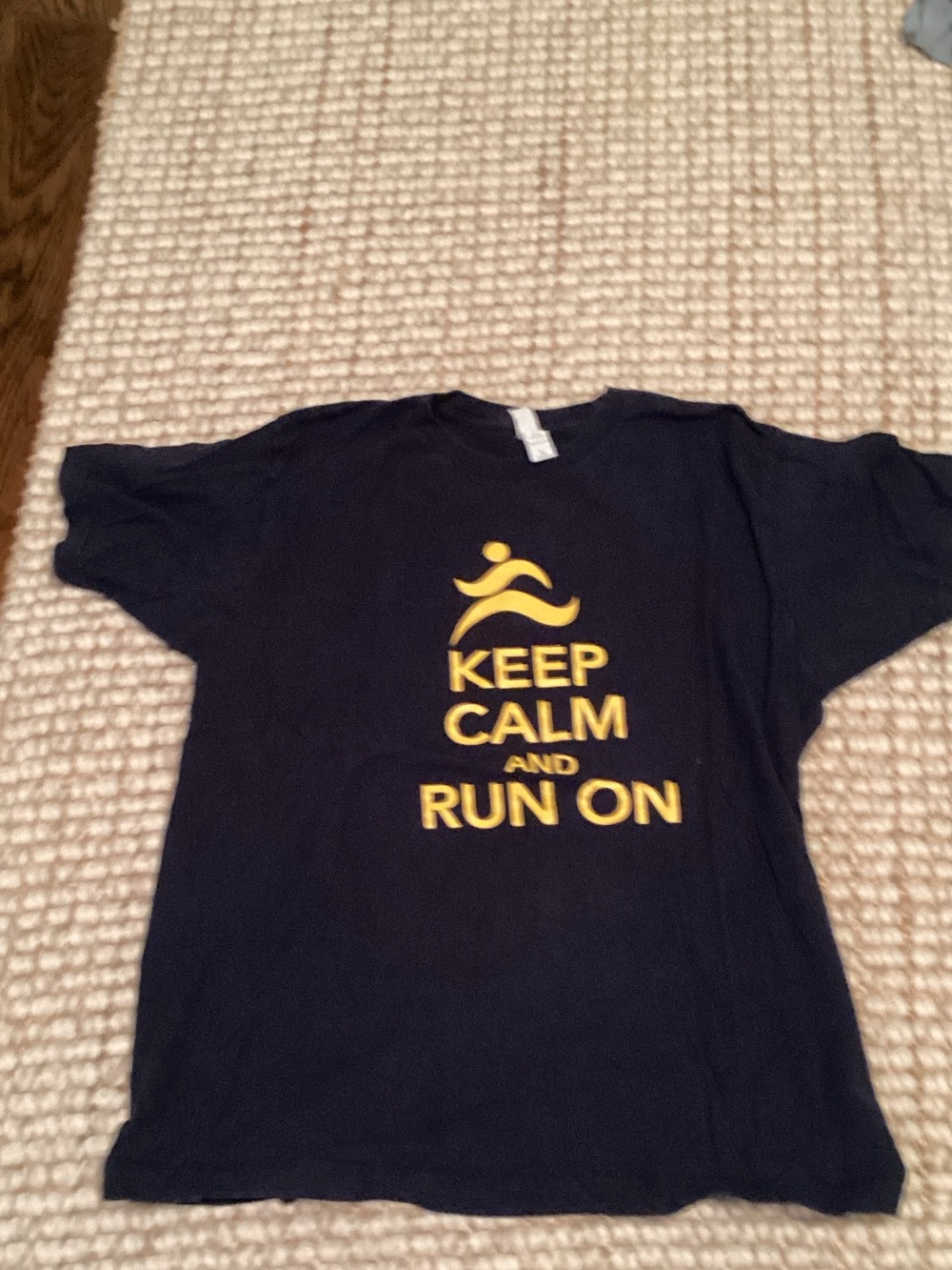 Tultex Black Kids Tee with Yellow 'Keep Calm and Run On' Graphic